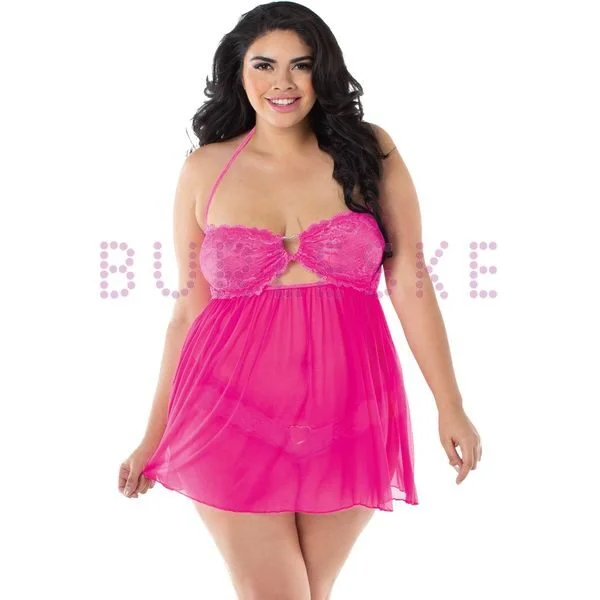 BURLESKE DREAMGIRL BABYDOLL FUCSIA 11241X 1