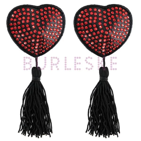 BURLESKE PARIS PEZONERA CORAZON NEGRO BRILLANTES ROJO 1