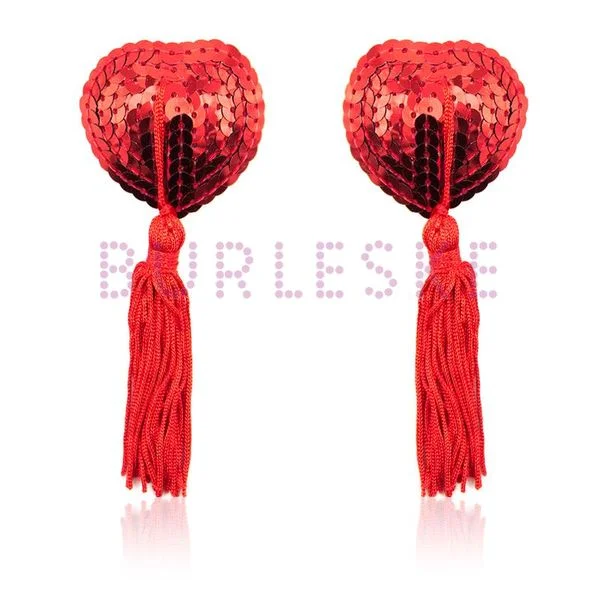 BURLESKE FETISH ADDICT PEZONERAS CORAZON ROJO LENTEJUELAS 1