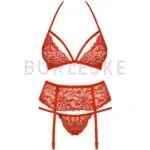 BURLESKE OBSESSIVE CONJUNTO 838 ROJO 3 pzas. 5