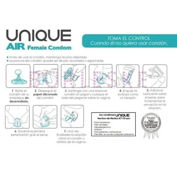 BURLESKE UNIQ AIR FEMALE CONDOM NO LATEX 3uds 2